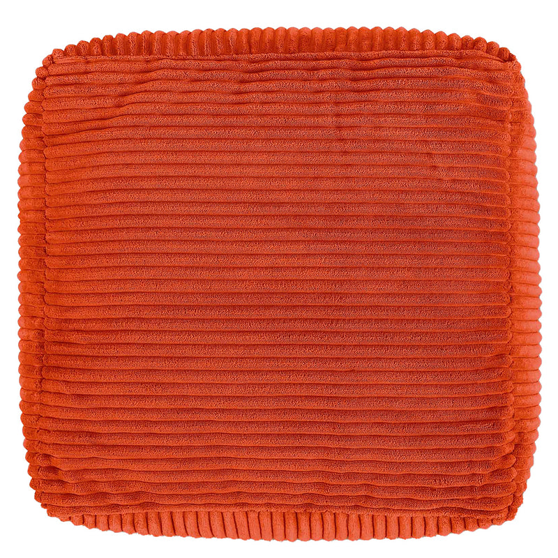 Amara Corduroy Square Footstool - Terracotta