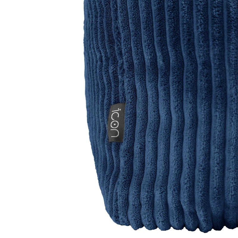 Amara Corduroy Square Footstool - Denim Blue