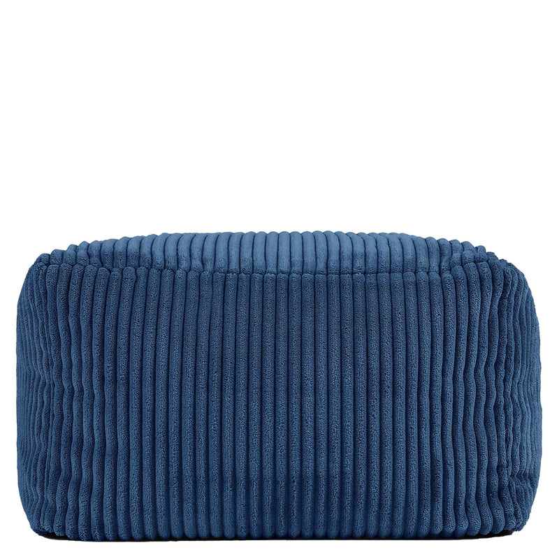 Amara Corduroy Square Footstool - Denim Blue
