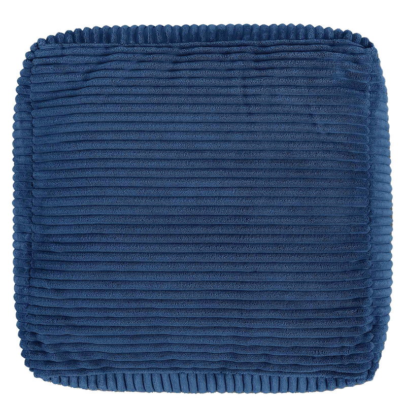 Amara Corduroy Square Footstool - Denim Blue