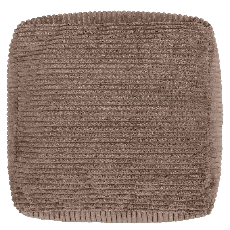 Amara Corduroy Square Footstool - Mocha Brown