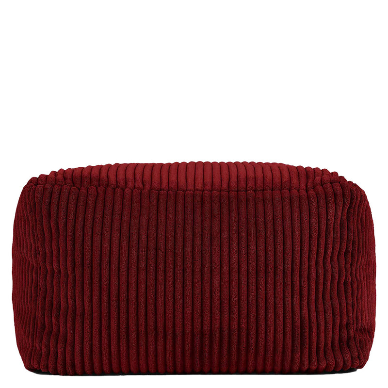 Amara Corduroy Square Footstool - Burgundy