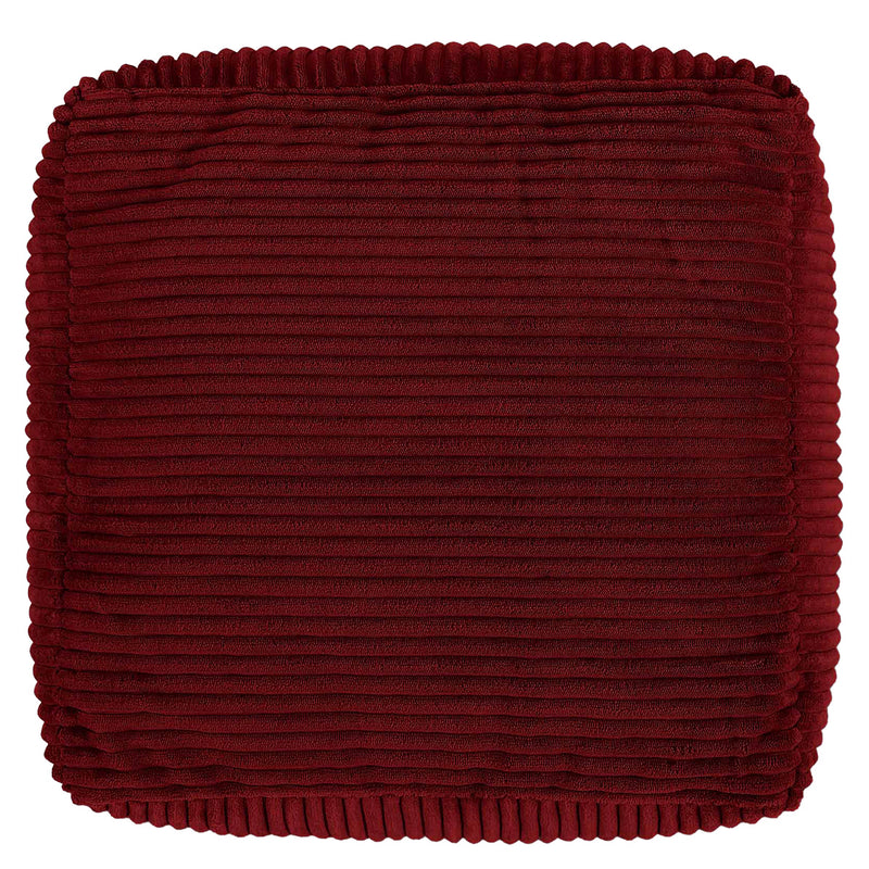 Amara Corduroy Square Footstool - Burgundy