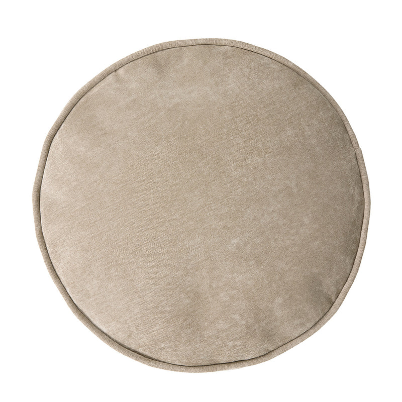 Milano Round Chenille Pouffe Footstool - Natural