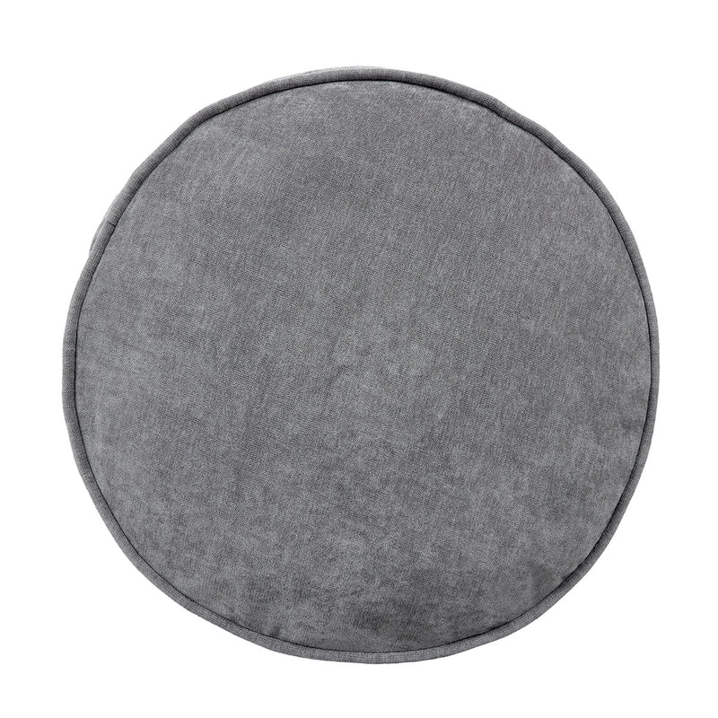 Milano Round Chenille Pouffe Footstool - Grey