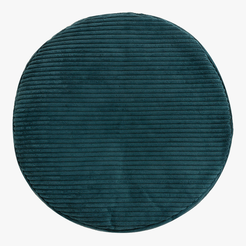 Milano Corduroy Round Pouffe Footstool - Teal