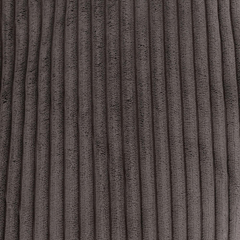 Milano Corduroy Round Pouffe Footstool - Charcoal Grey