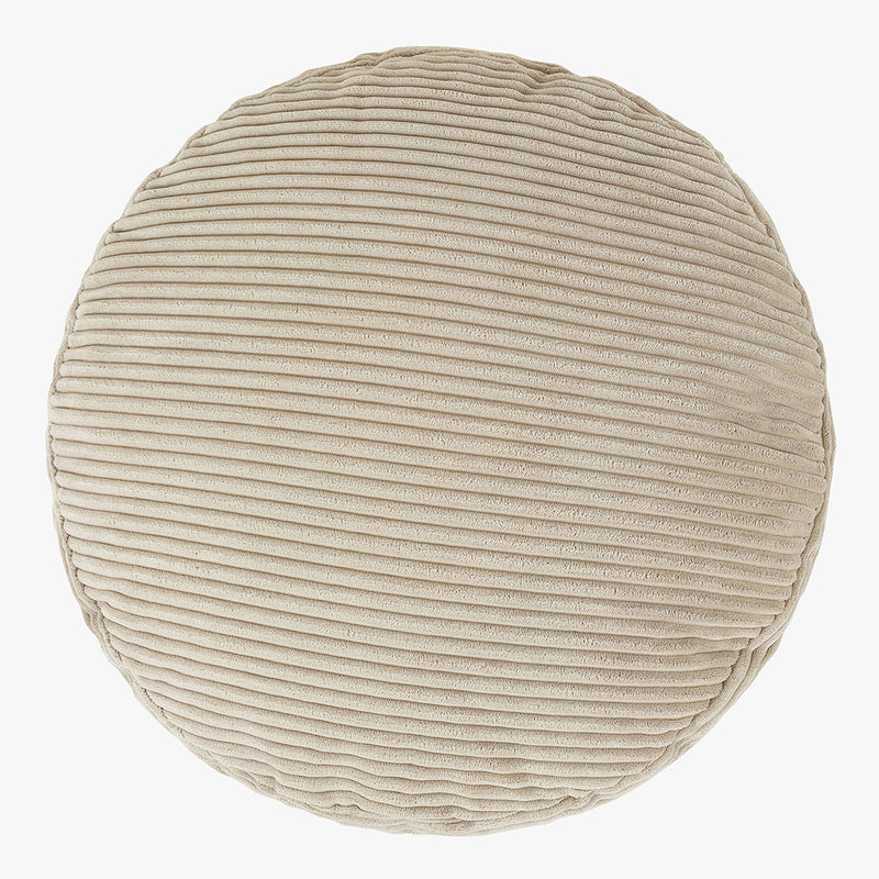 Milano Corduroy Round Pouffe Footstool - Natural