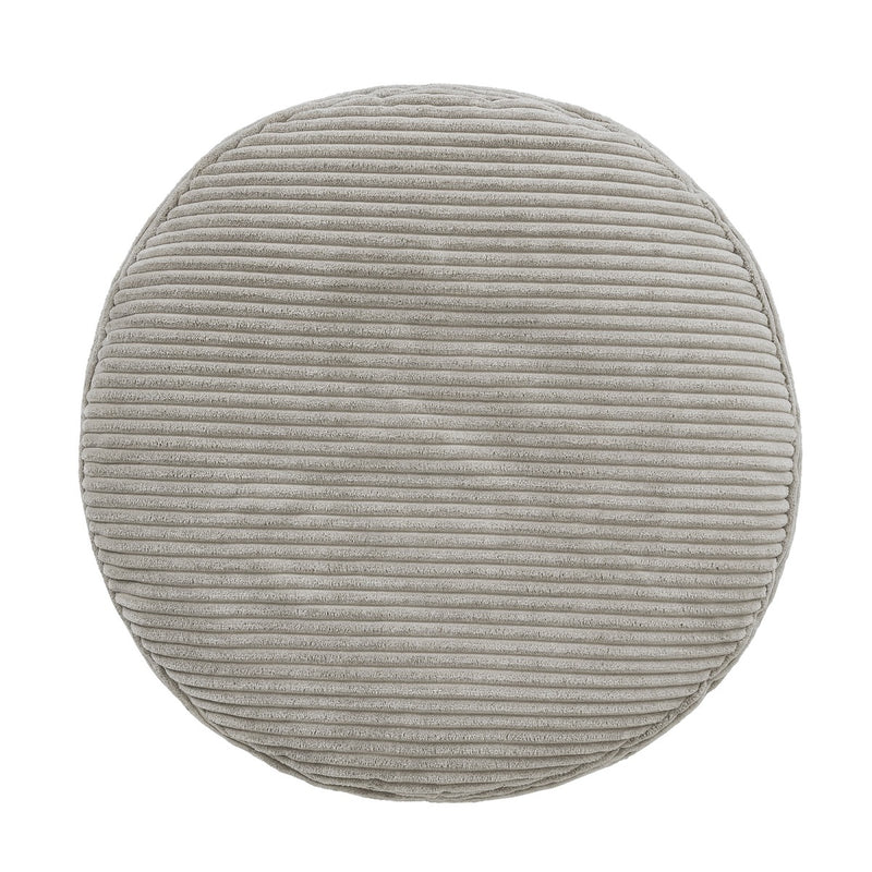 Milano Corduroy Round Pouffe Footstool - Grey