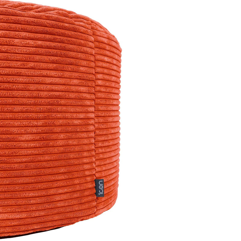Milano Corduroy Round Pouffe Footstool - Terracotta