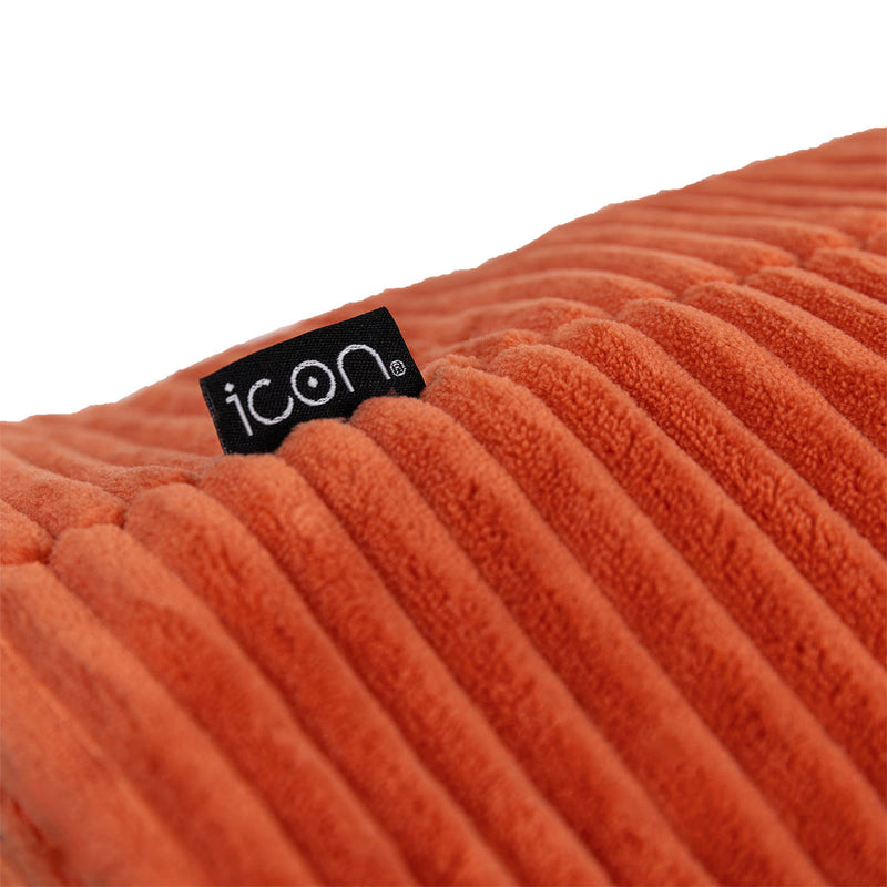 Milano Corduroy Round Pouffe Footstool - Terracotta