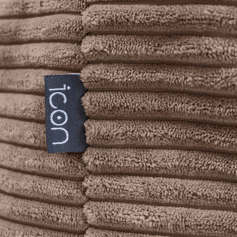 Milano Corduroy Round Pouffe Footstool - Mocha Brown