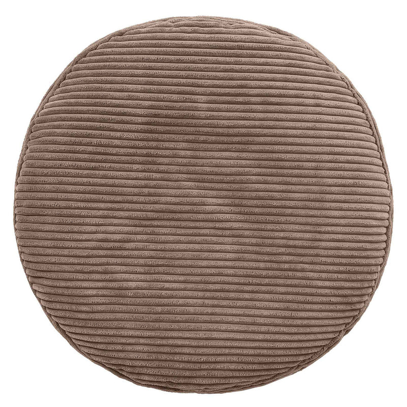 Milano Corduroy Round Pouffe Footstool - Mocha Brown