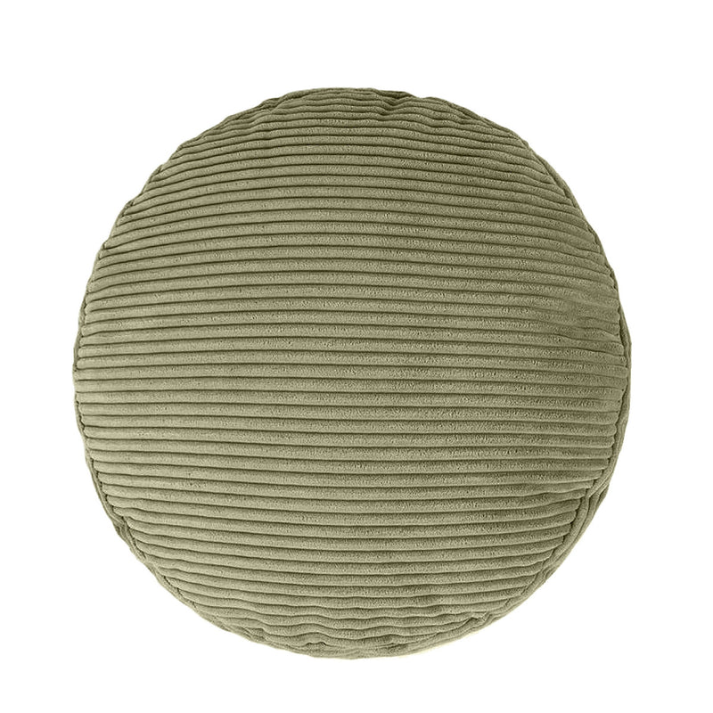 Milano Corduroy Round Pouffe Footstool - Green