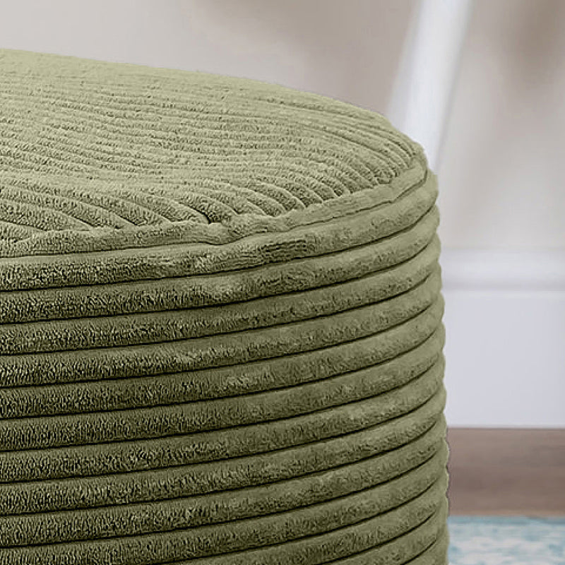 Milano Corduroy Round Pouffe Footstool - Green