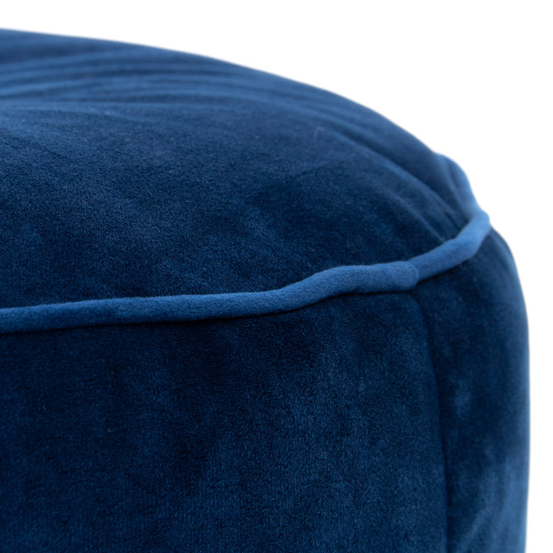 Milano Velvet Pouffe Footstool - Navy Blue