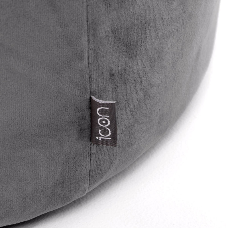 Milano Velvet Pouffe Footstool - Charcoal Grey