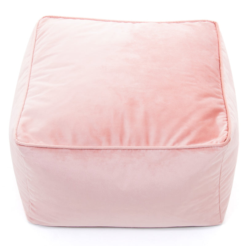 Amara Velvet Square Footstool - Pink
