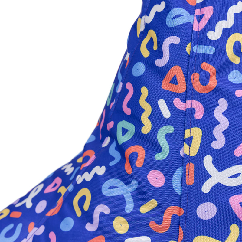 Kids Dalton Indoor-Outdoor High Back Bean Bag - Confetti Blue