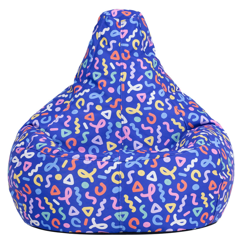 Kids Dalton Indoor-Outdoor High Back Bean Bag - Confetti Blue
