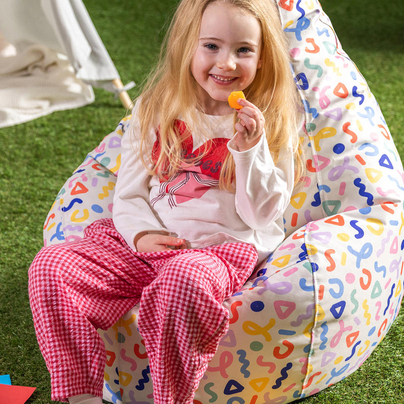 Kids Dalton Indoor-Outdoor High Back Bean Bag - Confetti Multicoloured