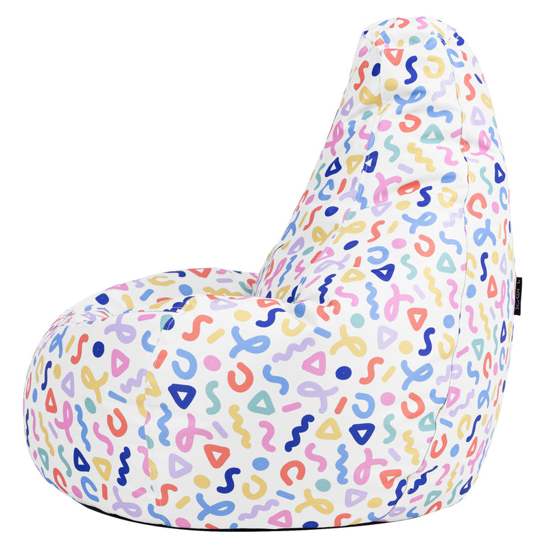 Kids Dalton Indoor-Outdoor High Back Bean Bag - Confetti Multicoloured