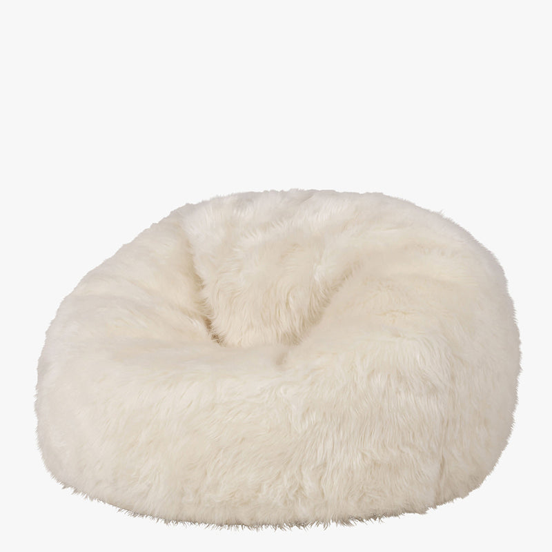 Kids Kingston Luxury Faux Fur Classic Bean Bag - Beige