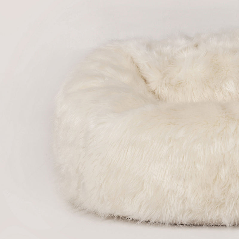 Kids Kingston Luxury Faux Fur Classic Bean Bag - Beige