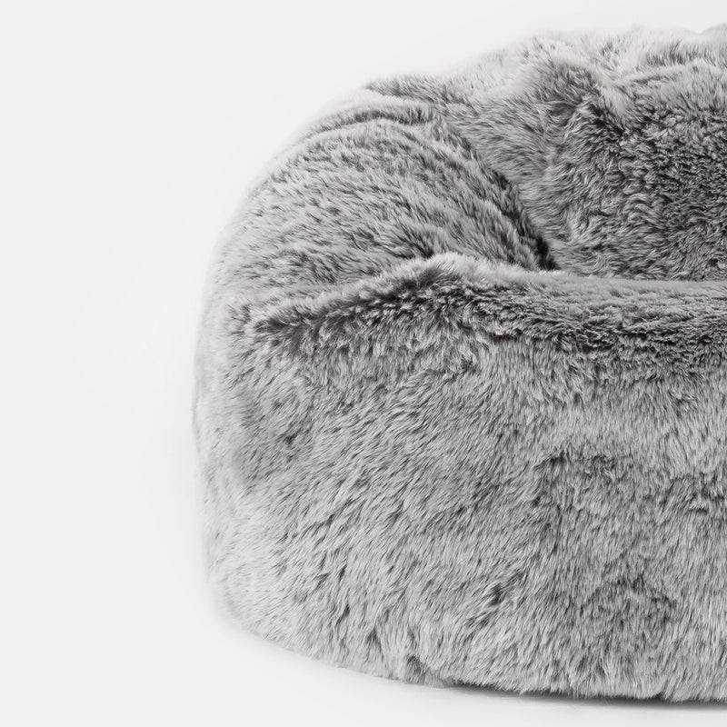 Kids Kingston Luxury Faux Fur Classic Bean Bag - Grey