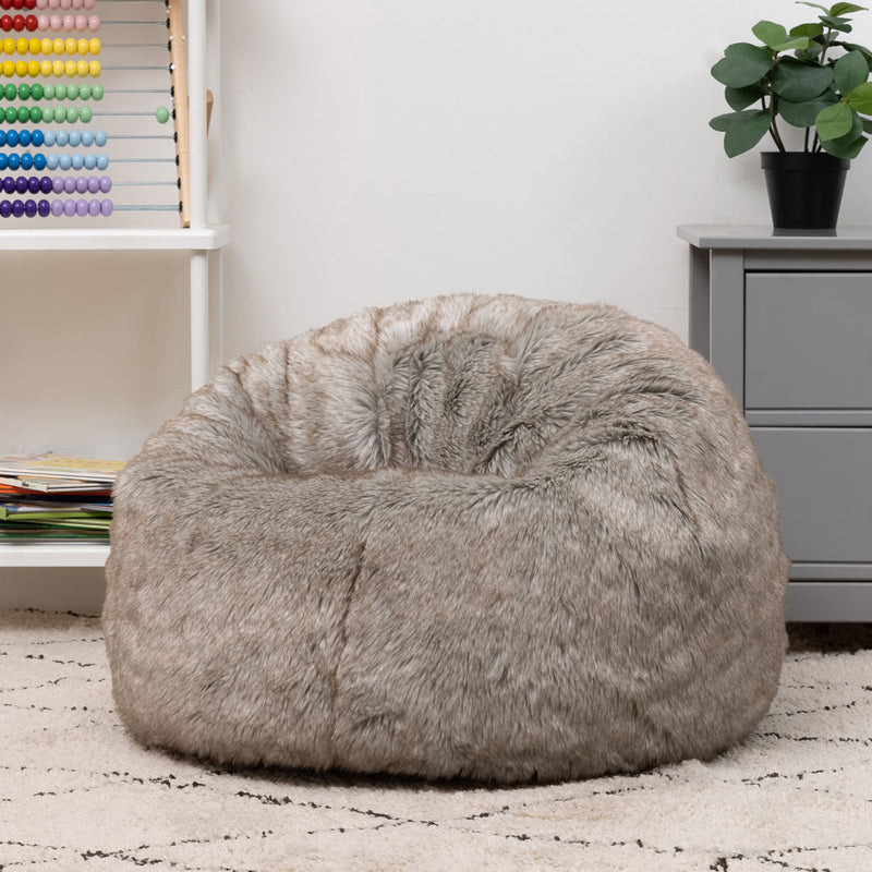 Kids Kingston Luxury Faux Fur Classic Bean Bag - Lapin