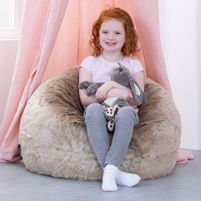 Kids Kingston Luxury Faux Fur Classic Bean Bag - Mink
