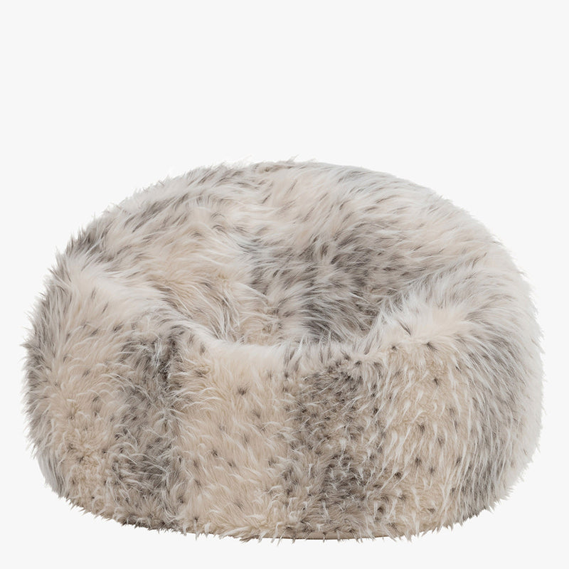 Kids Kingston Luxury Faux Fur Classic Bean Bag - Snow Leopard