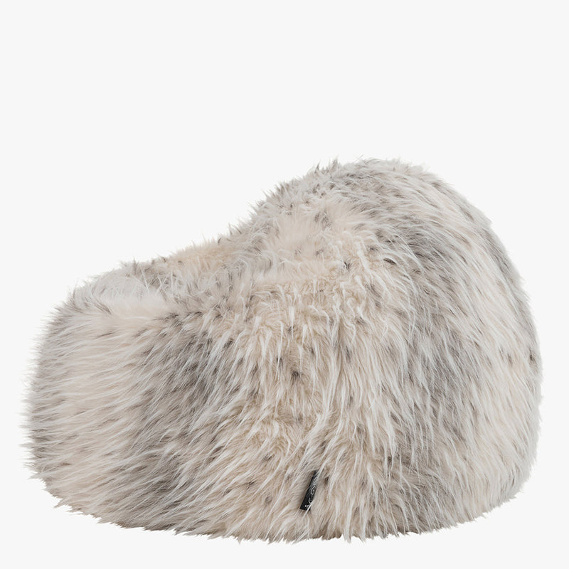 Kids Kingston Luxury Faux Fur Classic Bean Bag - Snow Leopard