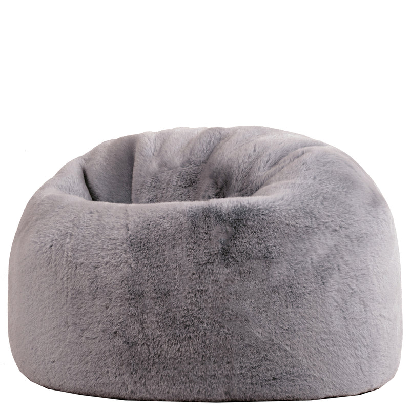 Kids Kingston Luxe Faux Fur Classic Bean Bag - Grey