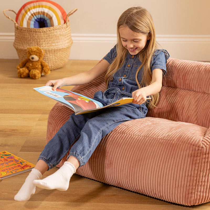 Kids Cecilia Corduroy Sofa Bean Bag - Pink