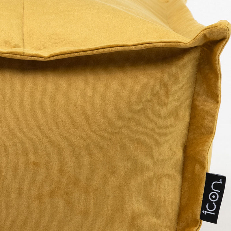 Vita Velvet Footstool - Ochre Yellow