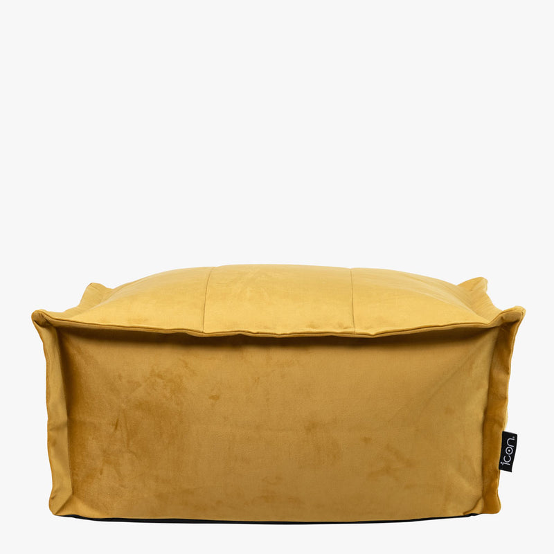 Vita Velvet Footstool - Ochre Yellow