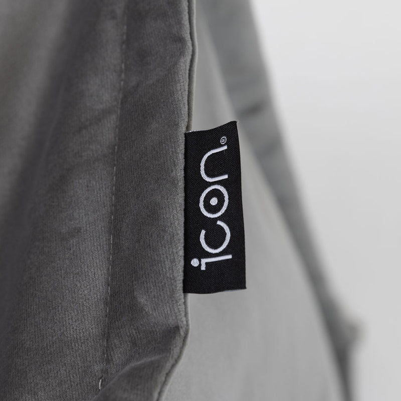 Vita Velvet Footstool - Charcoal Grey