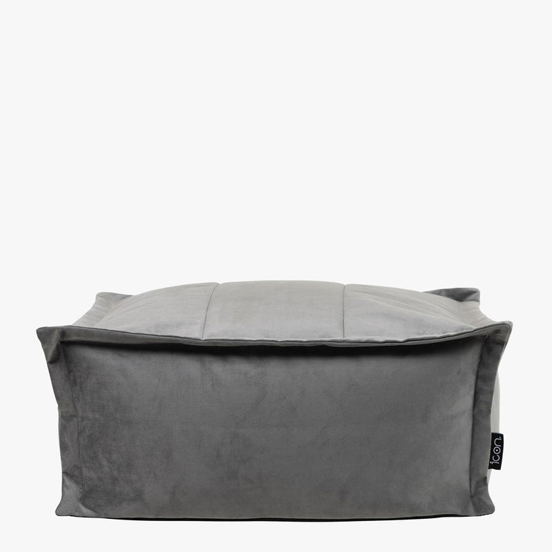 Vita Velvet Footstool - Charcoal Grey
