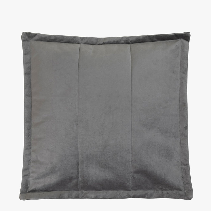 Vita Velvet Footstool - Charcoal Grey
