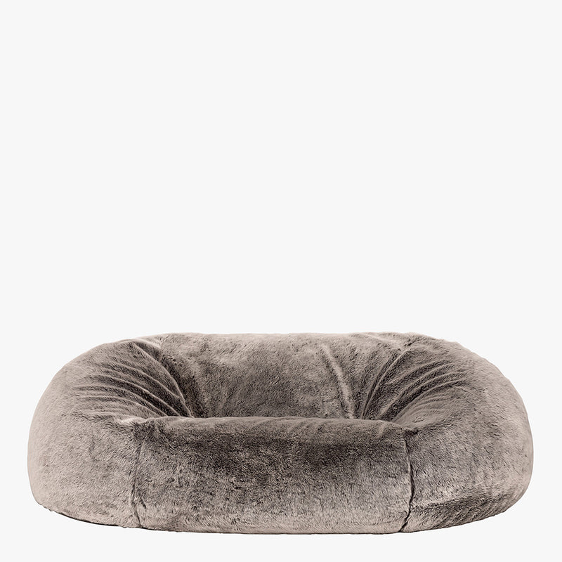 Kenai Cloud Two-seater Faux Fur Bean Bag - Arctic Wolf