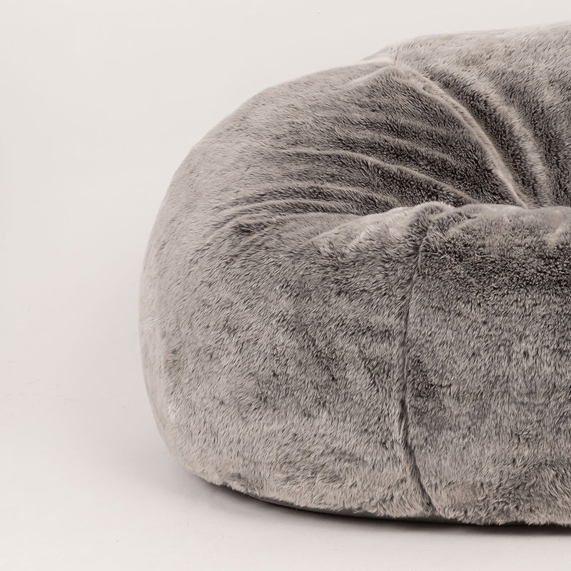 Kenai Cloud Two-seater Faux Fur Bean Bag - Arctic Wolf