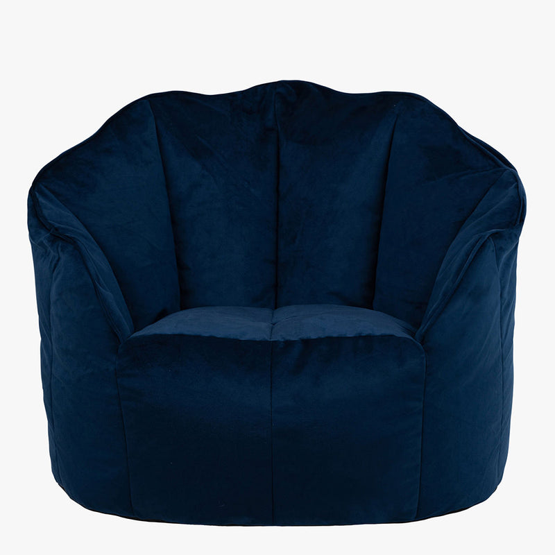 Sirena Velvet Bean Bag Accent Chair - Navy Blue