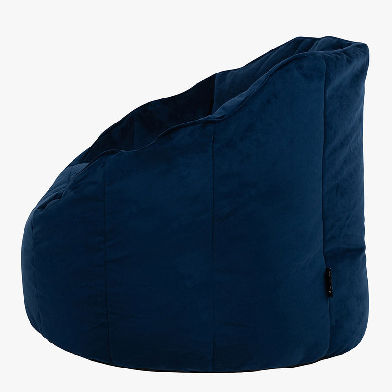 Sirena Velvet Bean Bag Accent Chair - Navy Blue