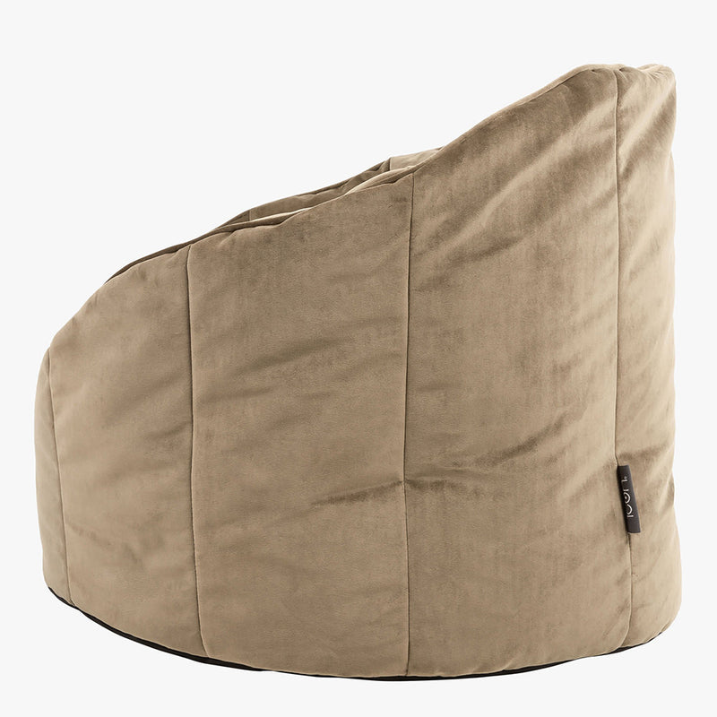 Sirena Velvet Bean Bag Accent Chair - Mocha Brown
