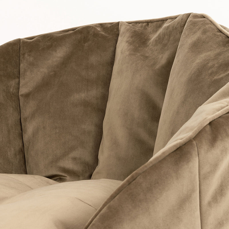 Sirena Velvet Bean Bag Accent Chair - Mocha Brown
