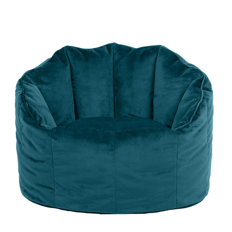 Sirena Velvet Bean Bag Accent Chair - Teal