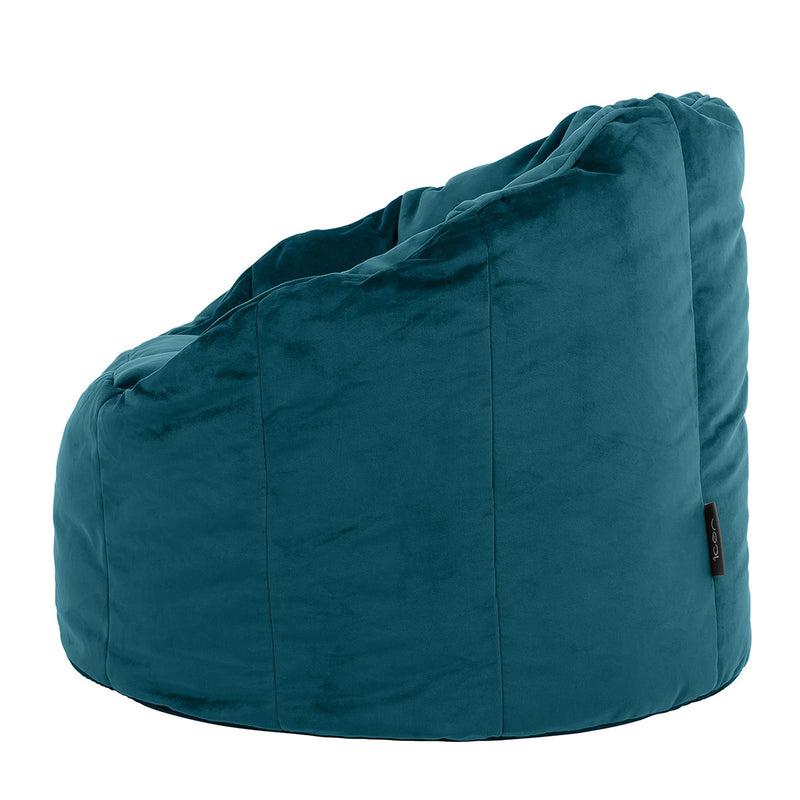 Sirena Velvet Bean Bag Accent Chair - Teal