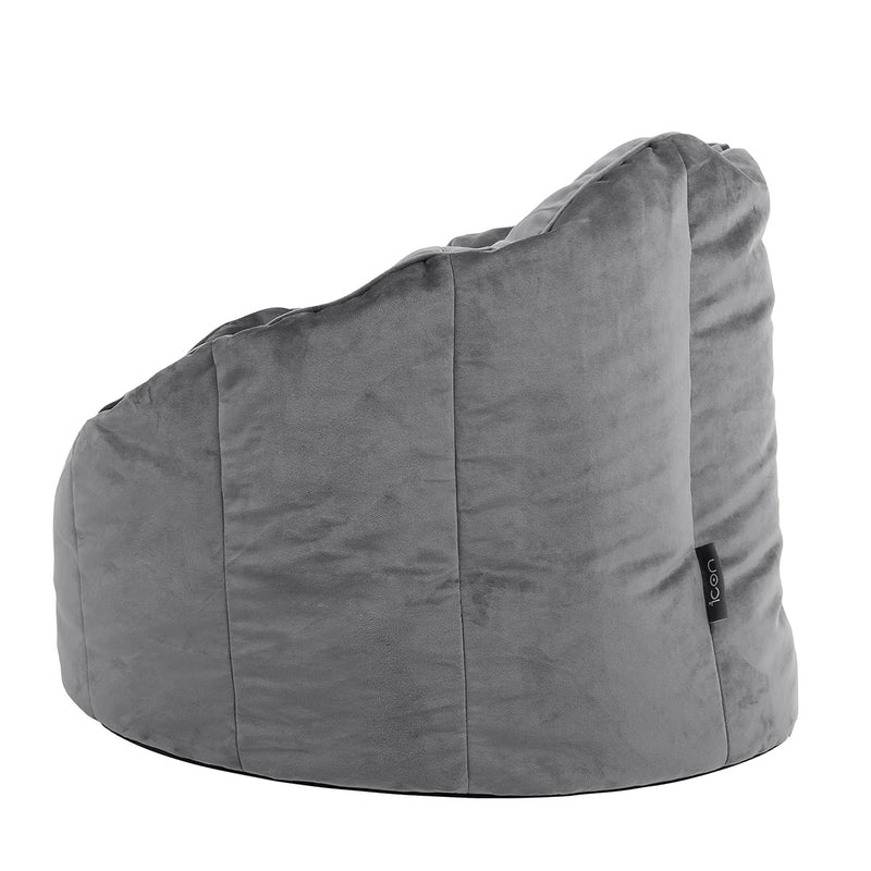 Sirena Velvet Bean Bag Accent Chair - Charcoal Grey