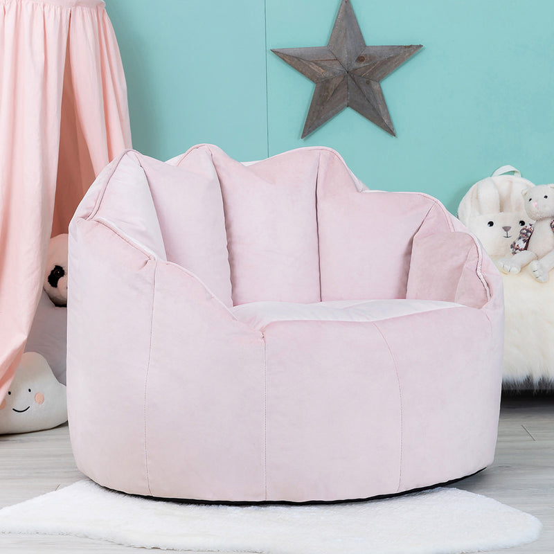 Sirena Velvet Bean Bag Accent Chair - Rose Dust Pink